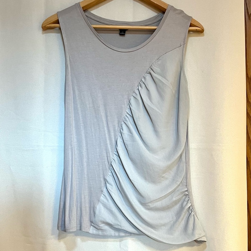Ann Taylor Sleeveless Top with Chiffon Overlay, Medium, EUC